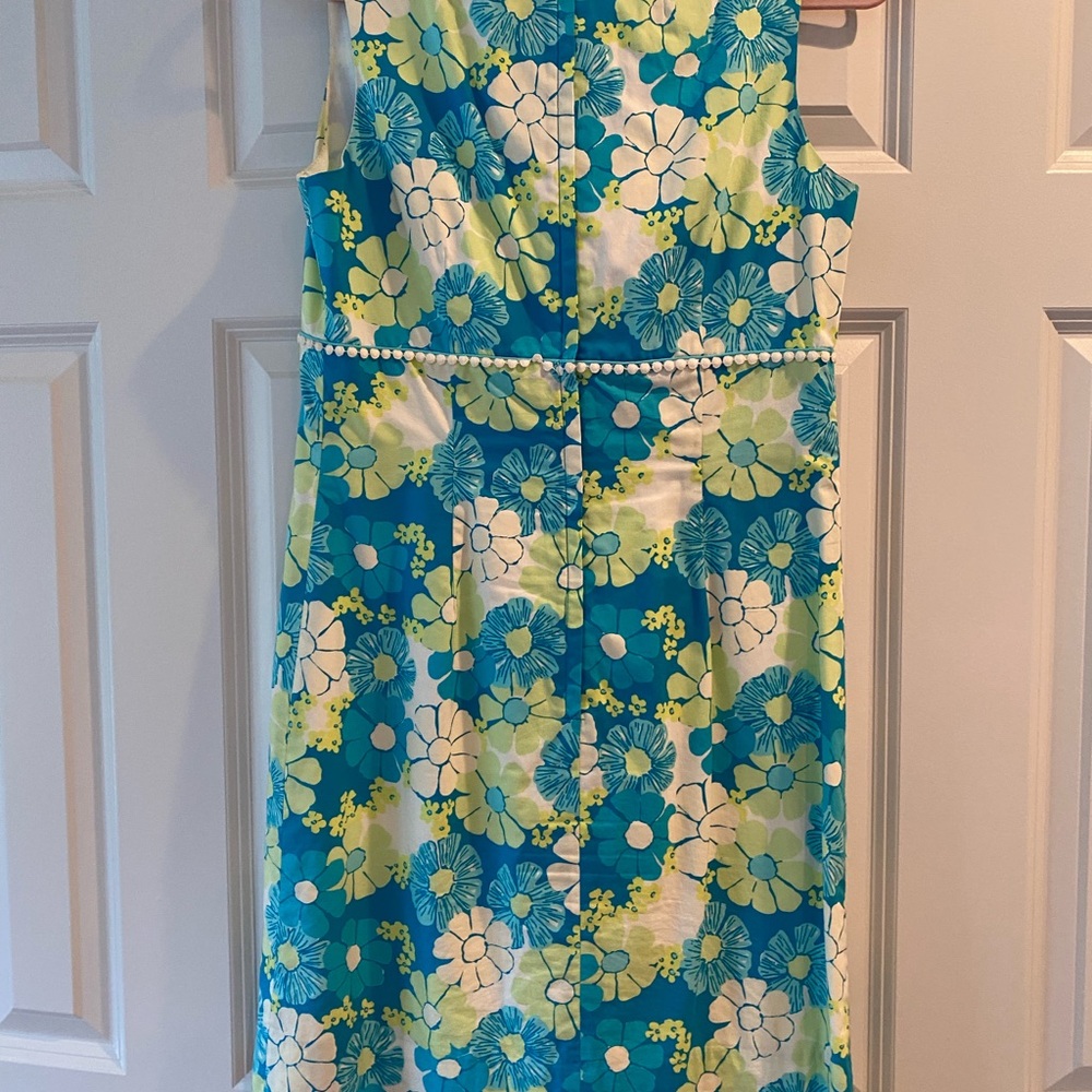 Lilly Pulitzer Blue and Green Floral Midi Dress